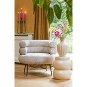 Vendi Side table - H40 x Ø35 cm - Ceramic - Cream