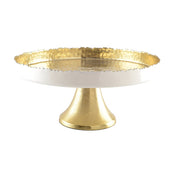 White and gold-plated cake stand 30x30x12.5cm