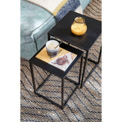 Goa Side table - Set of 2 - L30 x W30 x H42 cm - Metal - Black