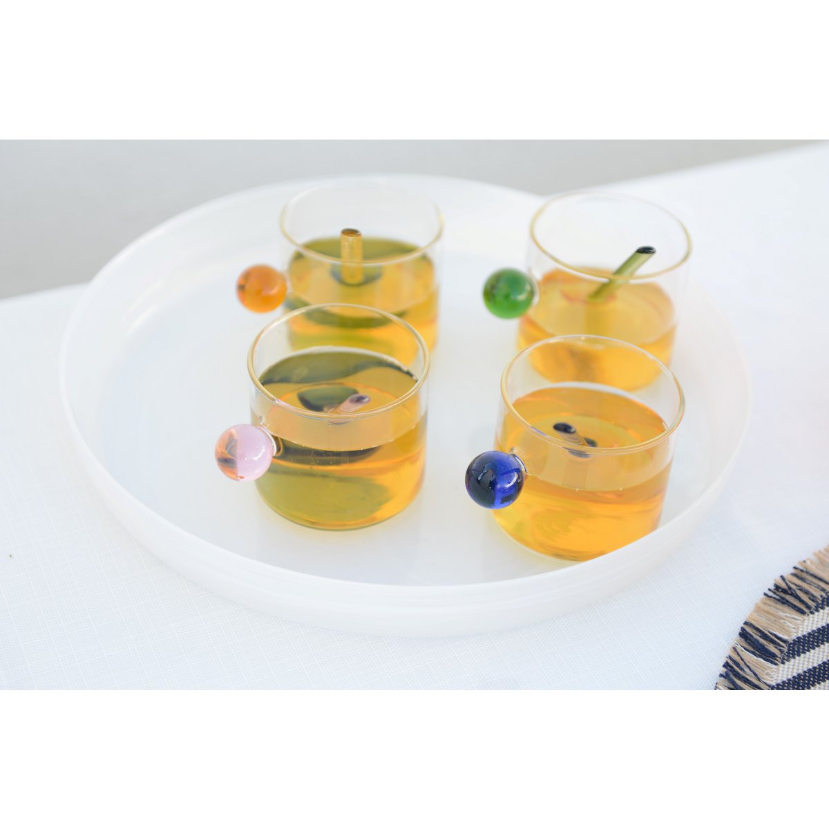 Decorative white glass tray