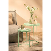 Lara Side table - Set of 2 - H51 x Ø40 cm - Metal - MintGroen