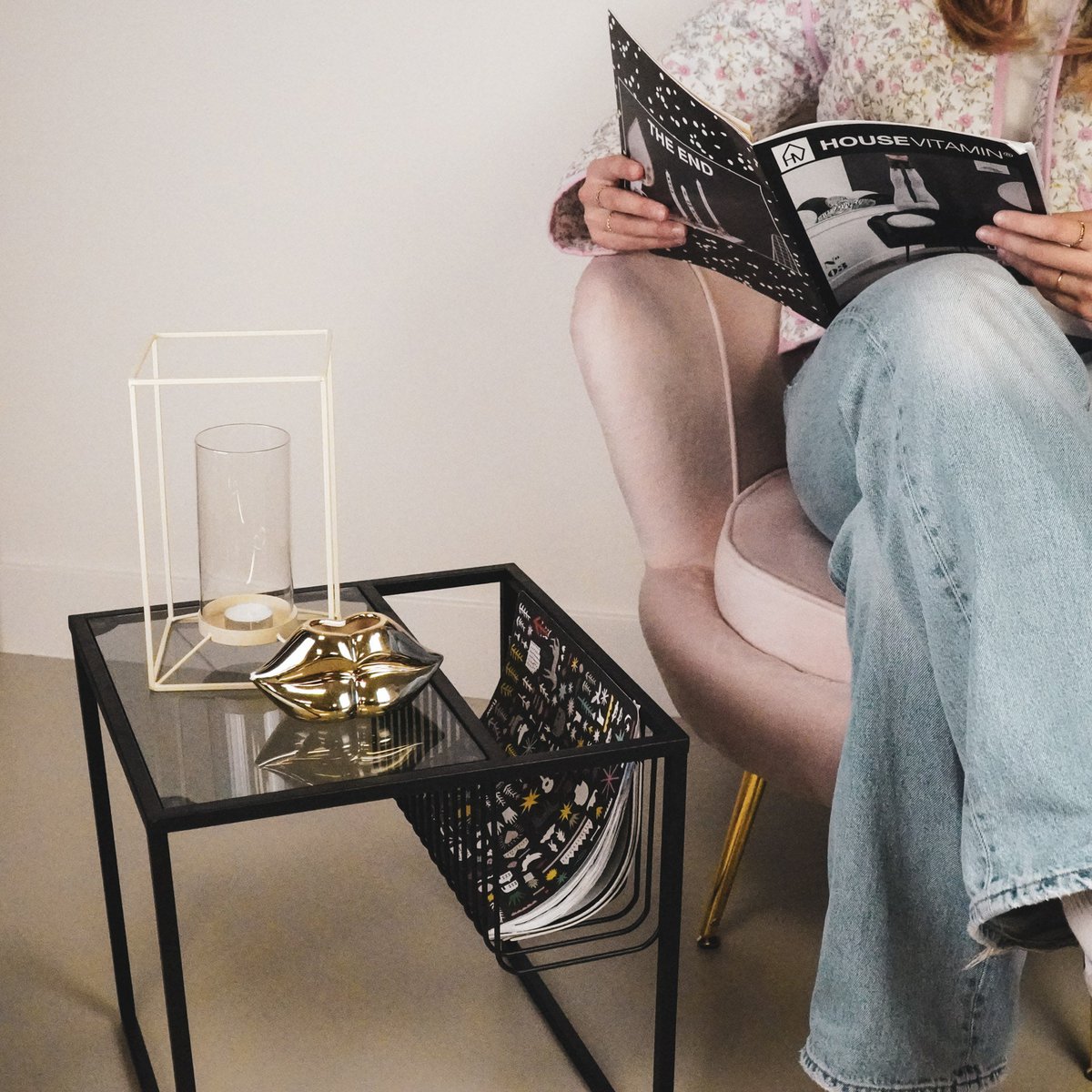 Side table - Glass table top 
