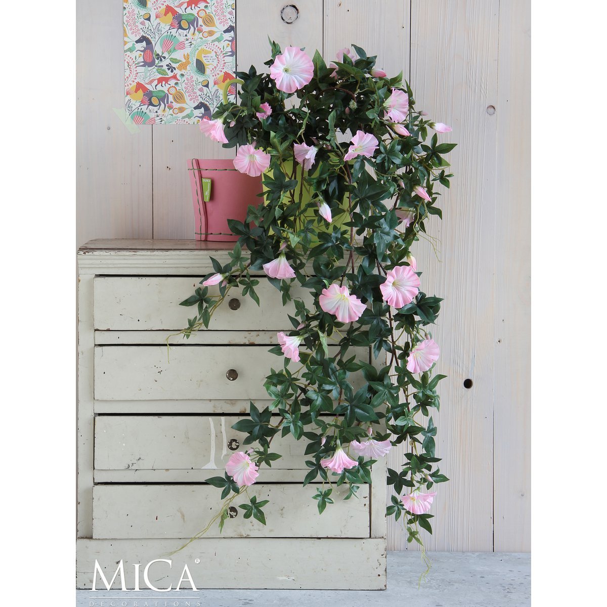 Artificial Petunia Hanging Plant - L15 x W20 x H80 cm - Pink