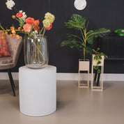 Side table - cylinder - white 