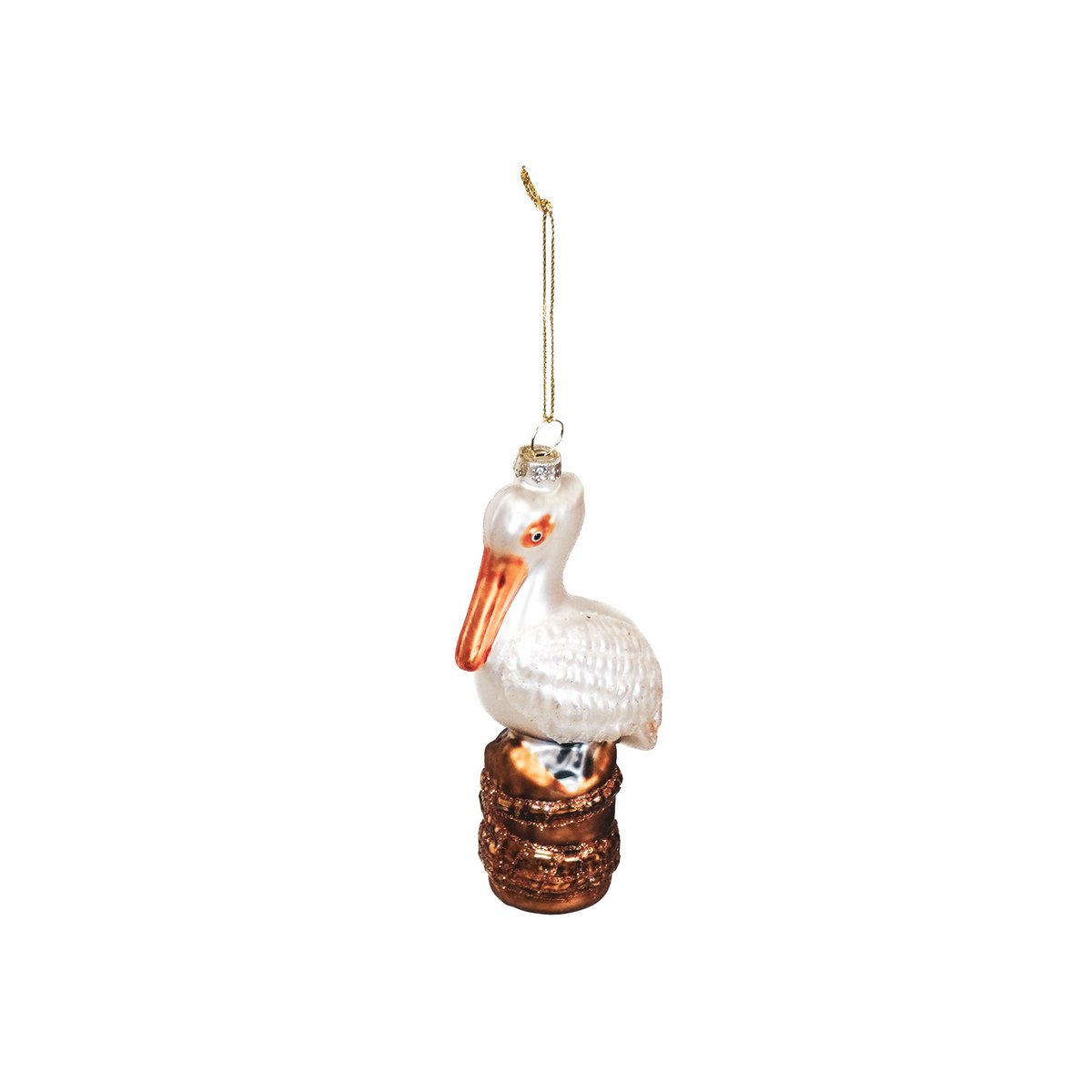 Christmas pendant - Pelican - Glass - White - 6.5x4x12.5cm