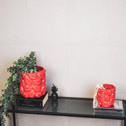 Pot - Kisses - Keramiek - Rood - 11x11x11,5cm