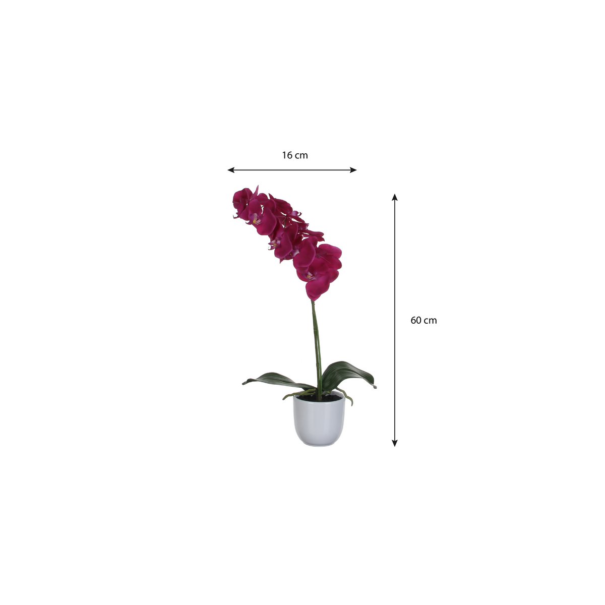 Künstliche Phalaenopsis-Pflanze im Blumentopf Tusca – H60 x Ø16 cm – Lila