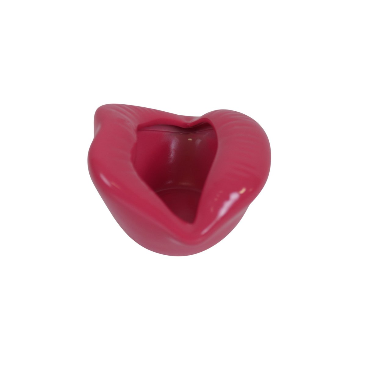 Pot - Ornament - Lip - Keramiek - Neon Roze - 12,5x11x7,5cm