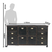 Ladekast Bruin, IJzer 152x44x86 cm
