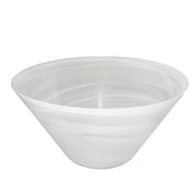 White conical glass bowl 33x33x6.5cm