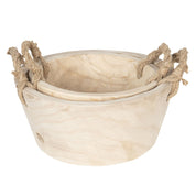 Mand van hout (2) Ø 36x16 cm / Ø 29x13 cm