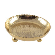 23 cm round hammered gold tray