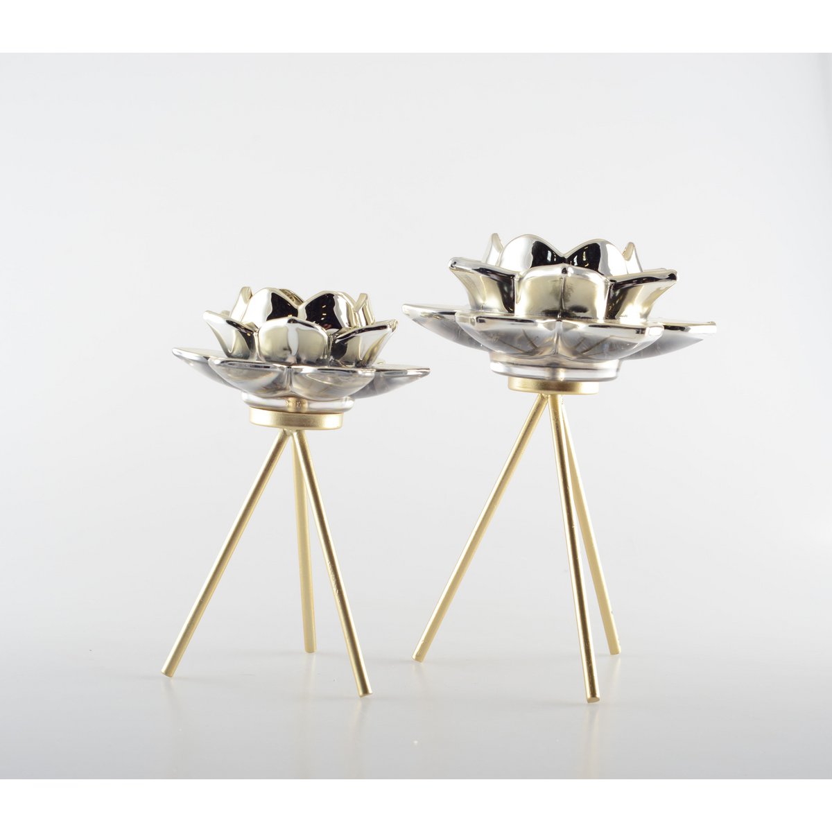 Support de fleurs doré 12,5x12,5x17,5 cm