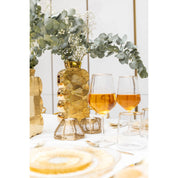 CONICAL CANDLESTICK GOLD WIRE 11x11x6cm