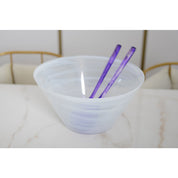 White conical glass bowl 33x33x6.5cm