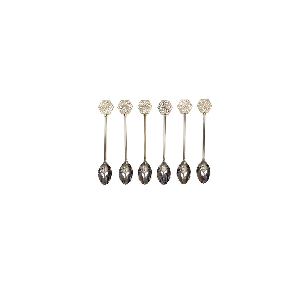 Set of 6 Silver Arabesques 