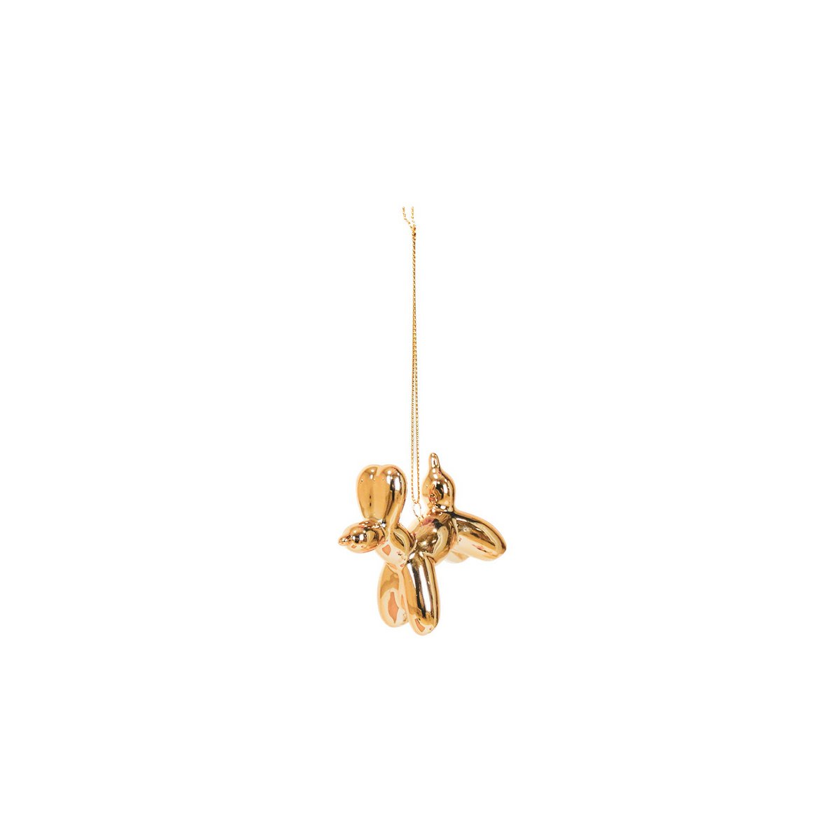 Ornament - Ballon Hondenhanger - Keramiek - Goud - 6,5x3x6cm