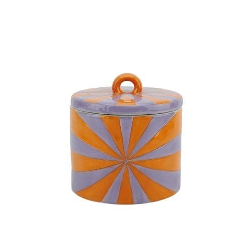 Deco Jar - Swirl - Dolomite - Orange/Lilac - 11x11x11,5cm