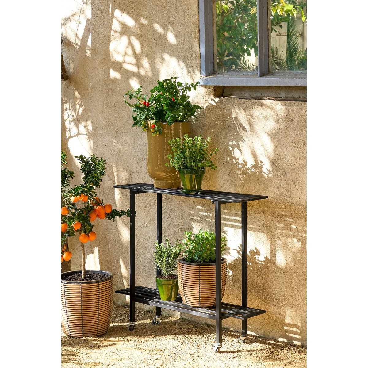 Durban Flowerpot Outside - Set of 3 - H36 x Ø40 cm - Recycled plastic - Brown