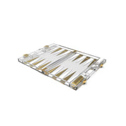 Backgammon -spel in wit en gouden acryl
