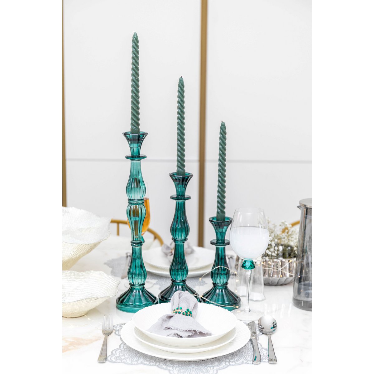 Bougeoir Gemiddeld Turquoise Modèle H31cm