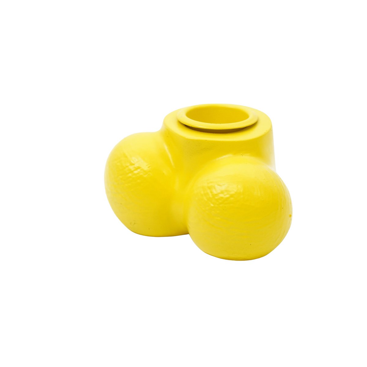 Candle holder - Scrotum - Polyresin - Yellow - 7.5x5.5x4cm