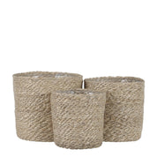 Atlantic Plant Basket - Set of 3 - H16 x Ø16 cm - Jute - Cream