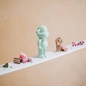 Ornament - Monkey Figurine 'The Legend' - Polyresin - Mintgreen - 11x7x19cm