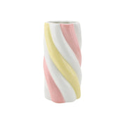 Vaas - Marshmellow - Geel/roze/wit - 10,5x10,5x20cm