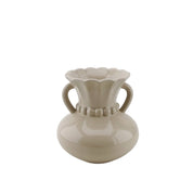 Vase - pearl neck - stoneware sand - 14x14x15cm