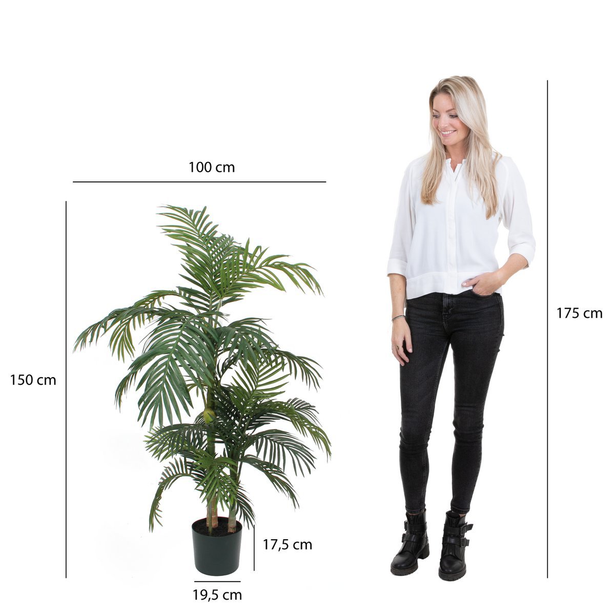 Areca palm Artificial plant - H150 x Ø100 cm - green