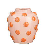 Smiley Vase - H33 x Ø30 cm - Ceramic - Light pink, Orange
