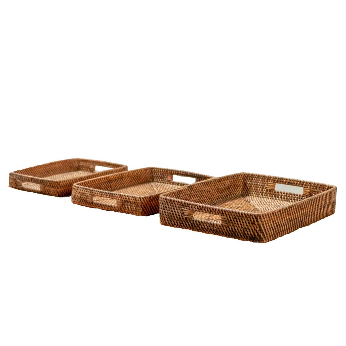 Rectangular rattan tray | AMAHAI Brown