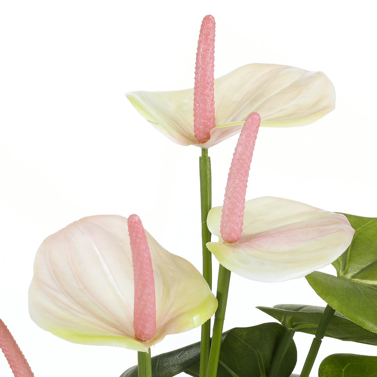 Anthurium Artificial Plant in Stan Flower Pot - H40 x Ø30 cm - Light Pink