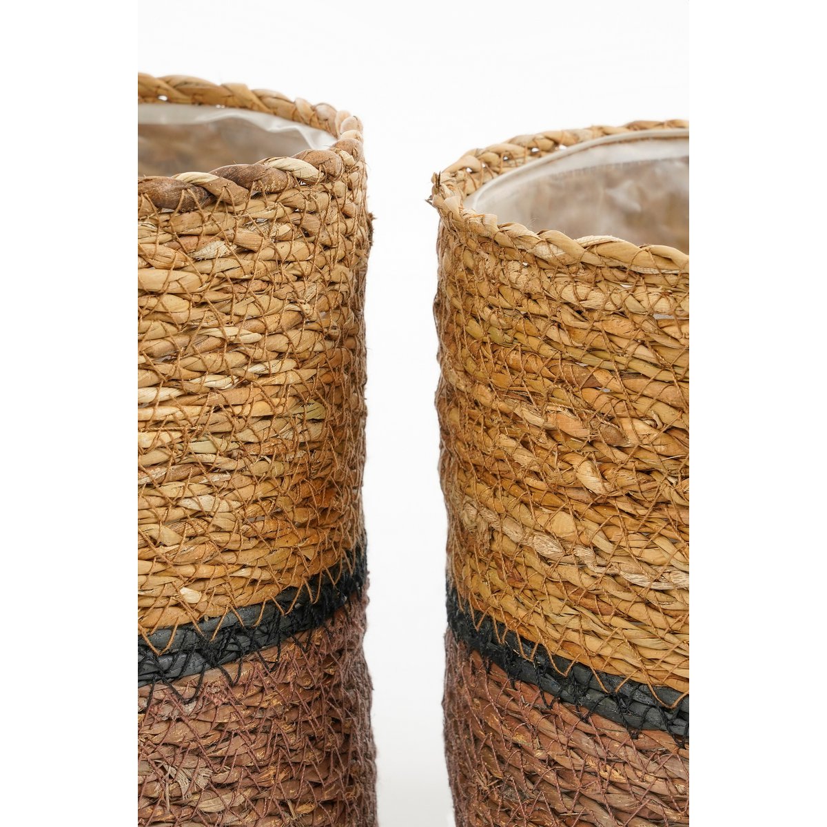 Damian Plant basket - Set of 2 - H20 x Ø20 cm - Seagrass - Brown