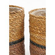 Damian Plant basket - Set of 2 - H20 x Ø20 cm - Seagrass - Brown