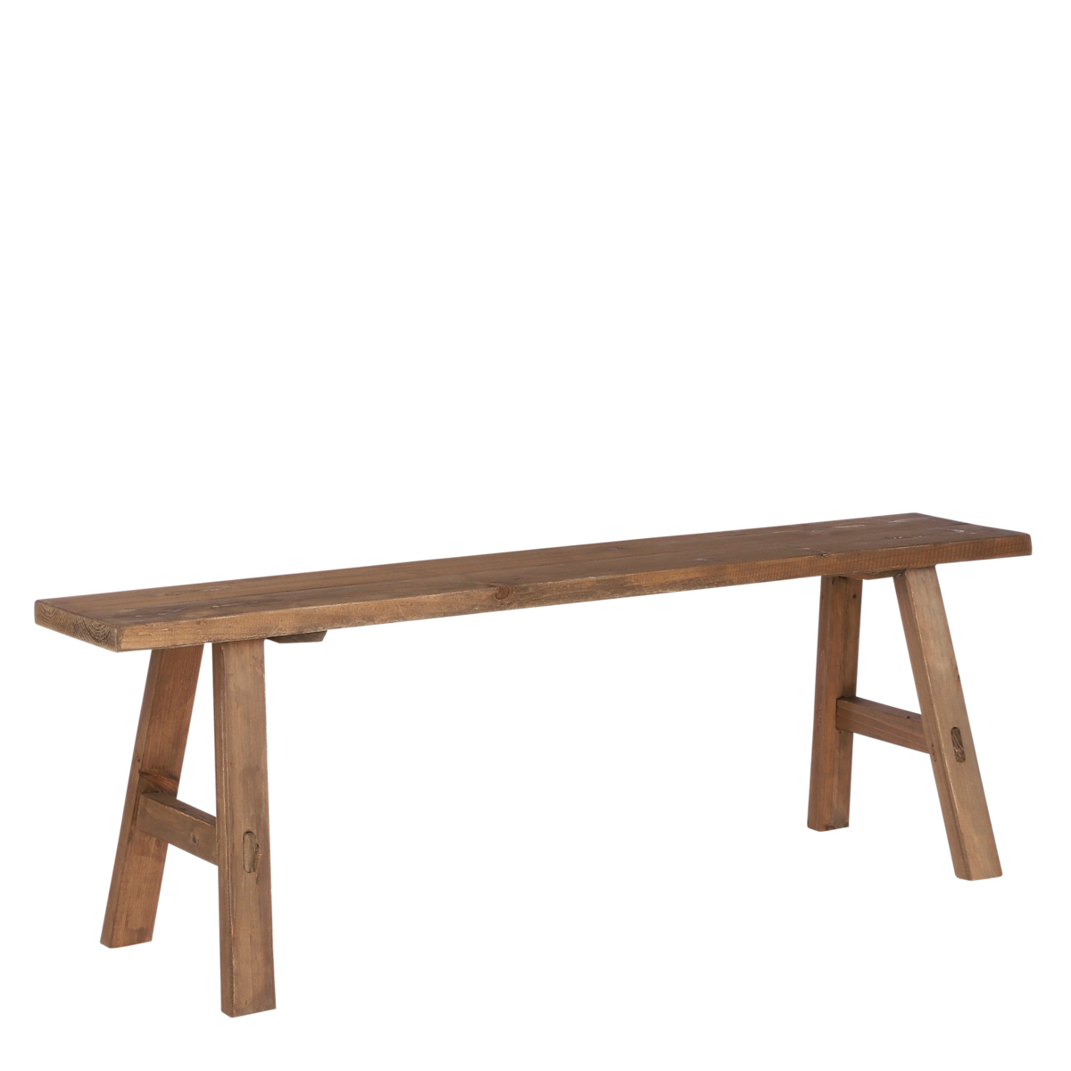 Bold Wooden Bench - L108 x W20 x H37 cm - Recycled Wood - Brown