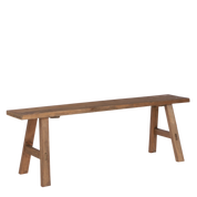 Bold Wooden Bench - L108 x W20 x H37 cm - Recycled Wood - Brown