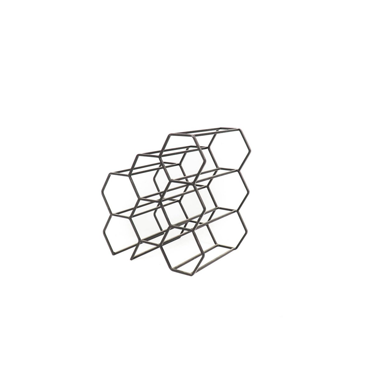 Wine rack - Metal - Black - 6 bottles -