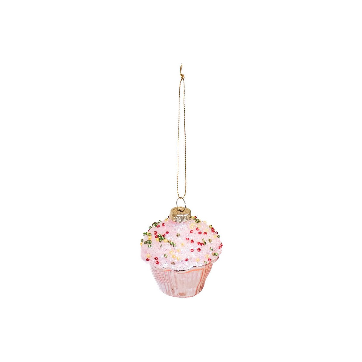Christmas pendant - Cupcake - Glass - 6x6.5cm
