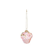 Christmas pendant - Cupcake - Glass - 6x6.5cm