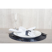 Set van 4 rondes van rechthoekige donkerblauwe parels