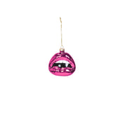 Ornament - Christmas pendant - Lip - Glass - Pink - 8.5x3.5x8.5cm