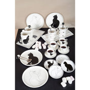 White tea cups with Cats - set of 2
