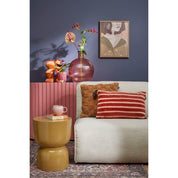 Stage Side Table - H45 x Ø35 cm - Cement - Yellow