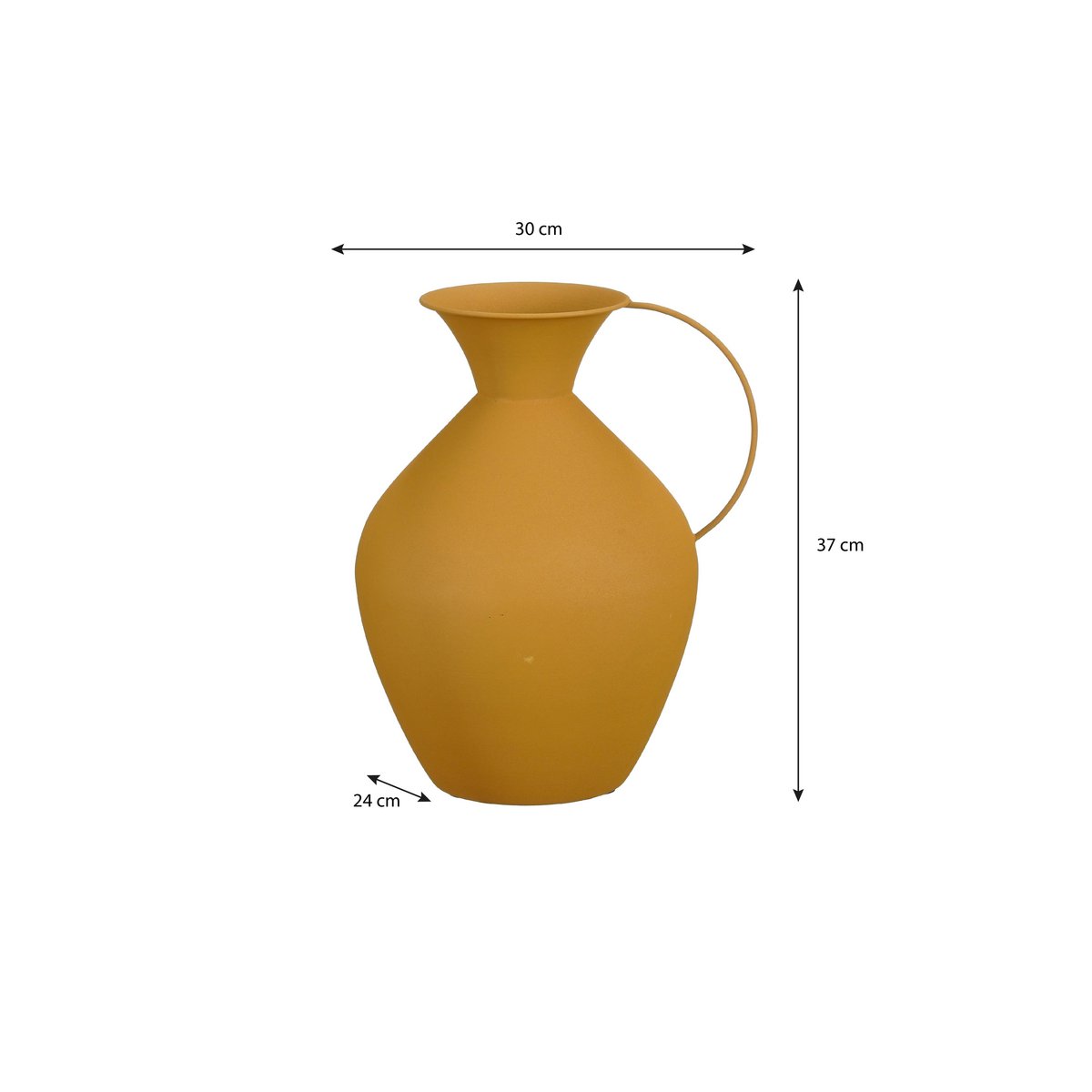 Gyge Vase - L30 x B24 x H37 cm - Metal - Yellow