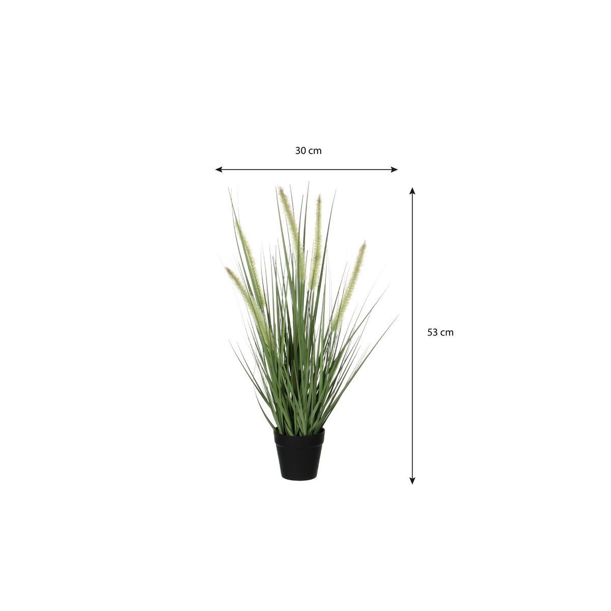 Kunstplant Dogtail Grass - H53 x Ø30 cm - Groen