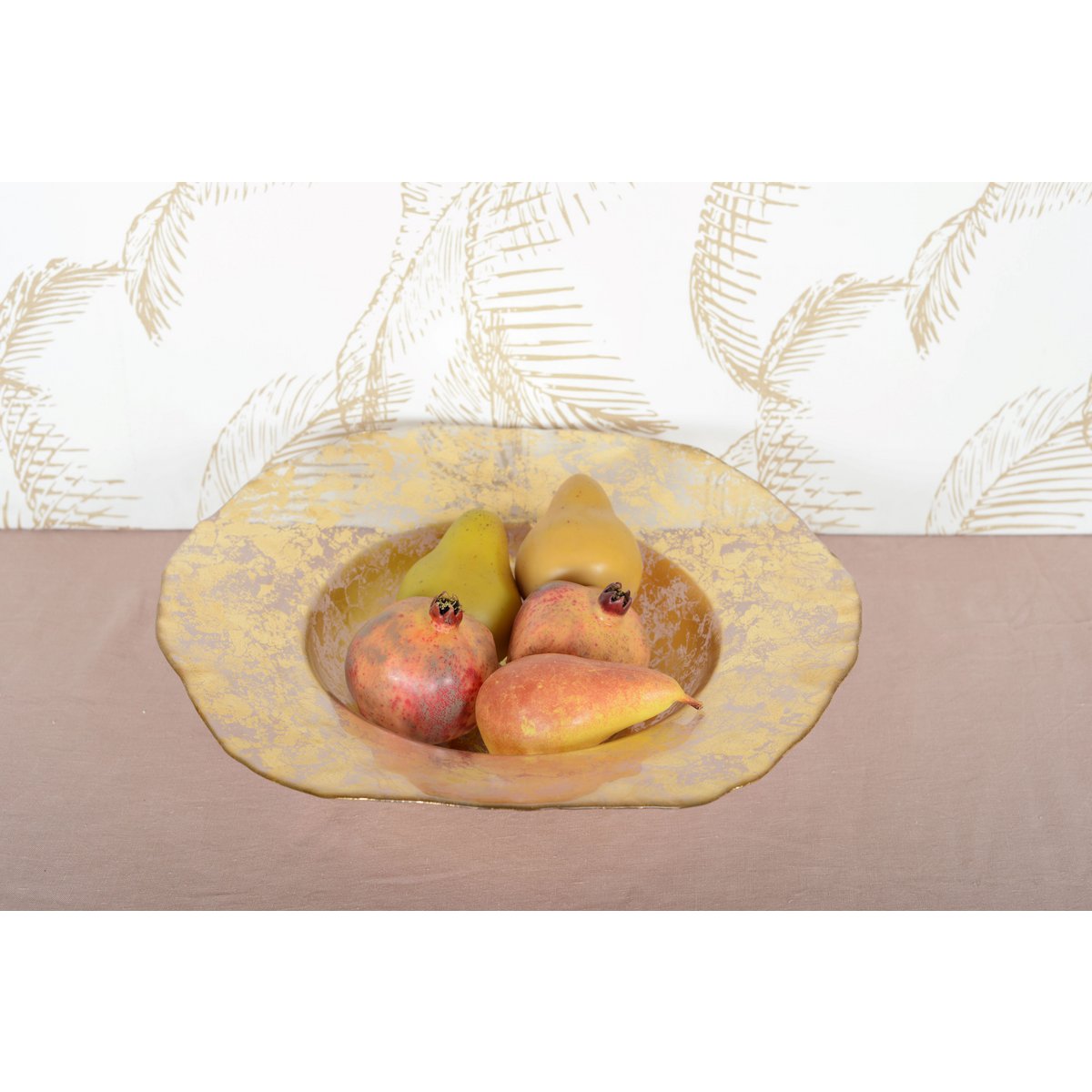Large Golden Verre bowl 42x42x10cm