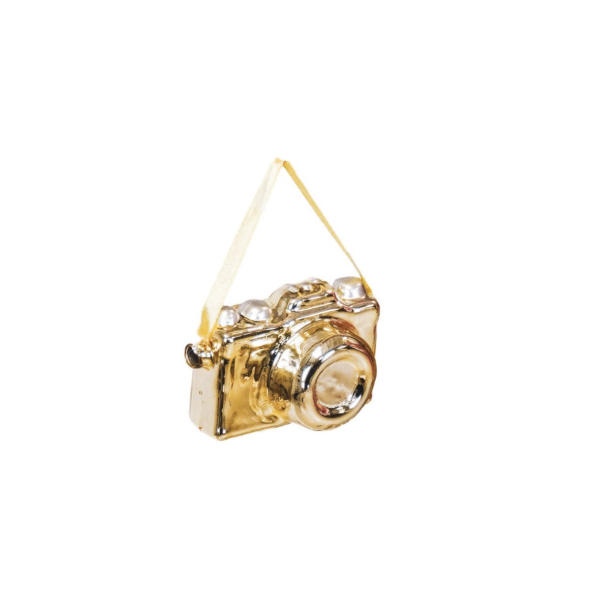 Christmas pendant - Camera - Glass - Gold - 8x5x4cm