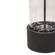 Tafelbrander - Ronde - metaal/glas - zwart - 18x18x26,5 cm